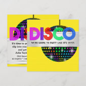 Disco-dansfeestuitnodigingen Kaart (Voorkant / Achterkant)
