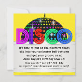 Disco-dansfeestuitnodigingen Kaart (Achterkant)