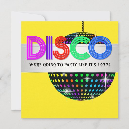 Disco-dansfeestuitnodigingen Kaart (Voorkant)