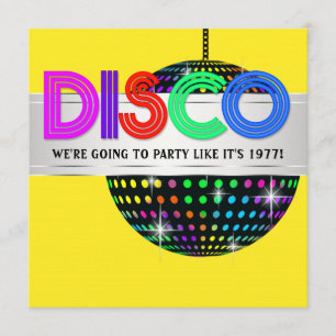 Disco-dansfeestuitnodigingen Kaart