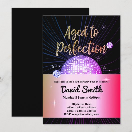 disco ,  , dansjaar bash kaart (Voorkant / Achterkant)