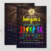 Disco Dansparty personaliseert Birthday RSVP Kaart (Voorkant / Achterkant)