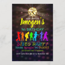Disco Dansparty personaliseert Birthday RSVP