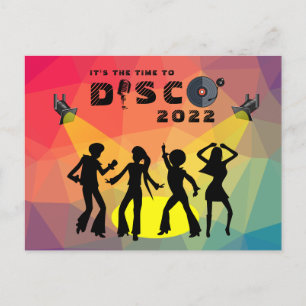 Disco-dansvloer retro multicolor viering briefkaart