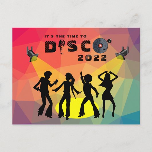 Disco-dansvloer retro multicolor viering briefkaart (Voorkant)