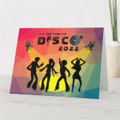 Disco-dansvloer retro multicolor viering kaart (Voorkant)