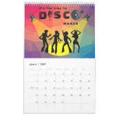 Disco-dansvloer retro multicolor viering kalender (Mar 2027)