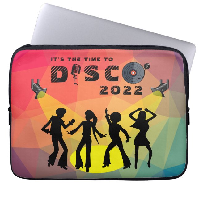 Disco-dansvloer retro multicolor viering laptop sleeve (Voorkant)