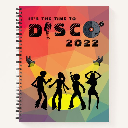 Disco-dansvloer retro multicolor viering notitieboek (Voorkant)
