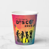 Disco-dansvloer retro multicolor viering papieren bekers (Achterkant)