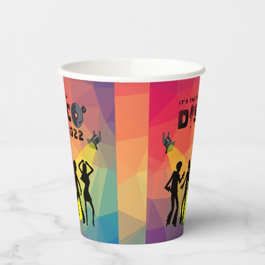 Disco-dansvloer retro multicolor viering papieren bekers (Links)