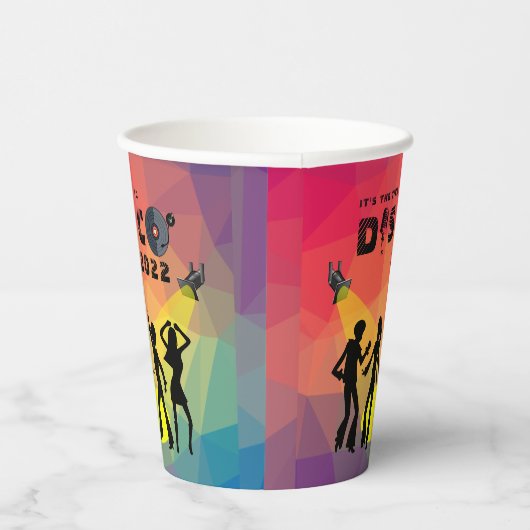 Disco-dansvloer retro multicolor viering papieren bekers (Rechts)