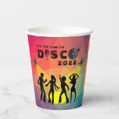 Disco-dansvloer retro multicolor viering papieren bekers (Voorkant)