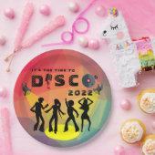 Disco-dansvloer retro multicolor viering papieren bordje (Feest)
