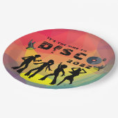Disco-dansvloer retro multicolor viering papieren bordje (Gekanteld)