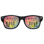 Disco-dansvloer retro multicolor viering retro zonnebril (Voorkant)