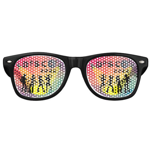 Disco-dansvloer retro multicolor viering retro zonnebril (Voorkant)