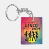 Disco-dansvloer retro multicolor viering sleutelhanger (Voorkant Links)