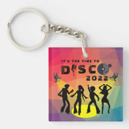 Disco-dansvloer retro multicolor viering sleutelhanger