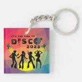 Disco-dansvloer retro multicolor viering sleutelhanger (Achterkant)