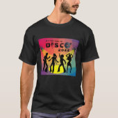Disco-dansvloer retro multicolor viering t-shirt (Voorkant)