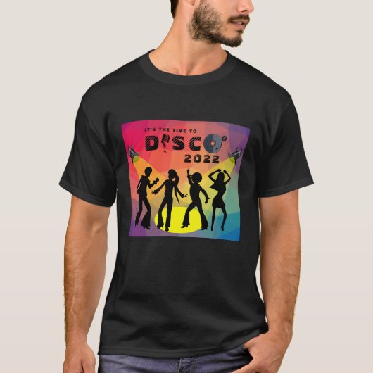 Disco-dansvloer retro multicolor viering t-shirt (Voorkant)