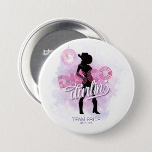 Disco Darlin' Bachelorette Team Bruid ID928  Ronde Button 7,6 Cm