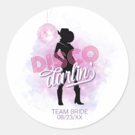 Disco Darlin' Bachelorette Team Bruid ID928  Ronde Sticker