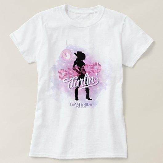 Disco Darlin' Bachelorette Team Bruid ID928  T-shirt (Design voorkant)