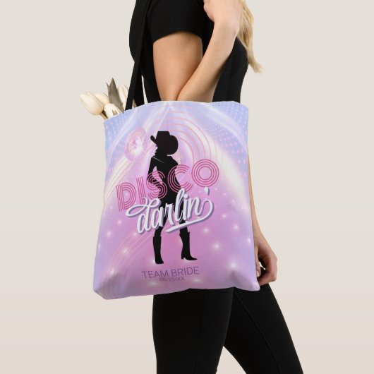 Disco Darlin' Bachelorette Team Bruid v2 ID928 Tote Bag (Dichtbij)