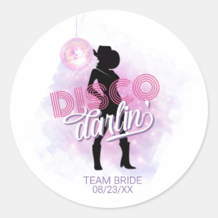 Disco Darlin' Bruidsmeisjes Team Bruid ID928  Ronde Sticker