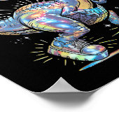 Disco Dinosaur Diplodocus 70s Dino Dancing Funny D Poster (Hoek)