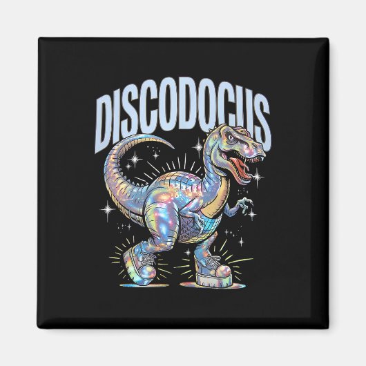 Disco Dinosaur Diplodocus 70s Dino Dansen Grappig  Magneet (Voorkant)