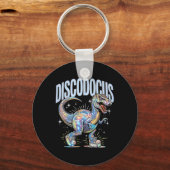 Disco Dinosaur Diplodocus 70s Dino Dansen Grappige Sleutelhanger (Voorkant)