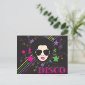 Disco ~ Disco Queen Funky 1980 80s Music Briefkaart (Staand voorkant)