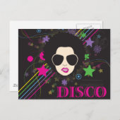 Disco ~ Disco Queen Funky 1980 80s Music Briefkaart (Voorkant / Achterkant)