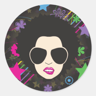 Disco ~ Disco Queen Funky 1980 80s Music Ronde Sticker