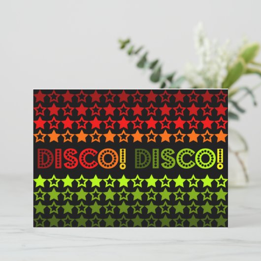 Disco. Disco. Uitnodiging/aankondiging Kaart (Staand voorkant)