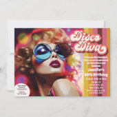 Disco-diva 70s-disco-uitnodiging kaart (Voorkant)