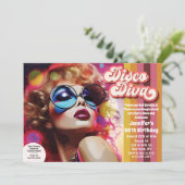 Disco-diva 70s-disco-uitnodiging kaart (Staand voorkant)