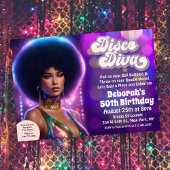 Disco Diva 70's Feestuitnodiging Kaart