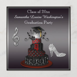 Disco Diva Cake, Silver Heels Graduation Party Kaart