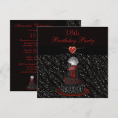 Disco Diva Cake Zebra Glitter Print 18e verjaardag Kaart (Voorkant / Achterkant)