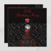 Disco Diva Cake Zebra Glitter Print 30th Birthday Kaart (Voorkant / Achterkant)