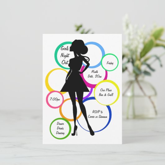 Disco Diva Girls Night Out Kaart (Staand voorkant)
