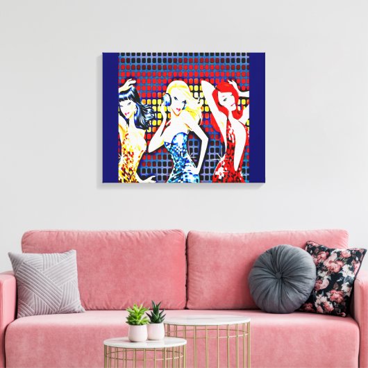 Disco Divas 70 Canvas Afdruk (Insitu (Woonkamer))