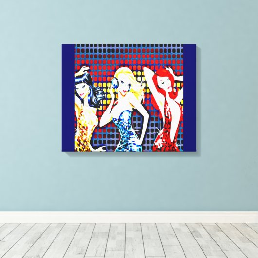 Disco Divas 70 Canvas Afdruk (Insitu (Houten vloer))