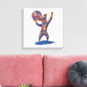 Disco Dog Delight � Grappige 70s Feest Pup Canvas Afdruk (Insitu (Woonkamer))