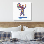 Disco Dog Delight � Grappige 70s Feest Pup Canvas Afdruk (Insitu (Slaapkamer))