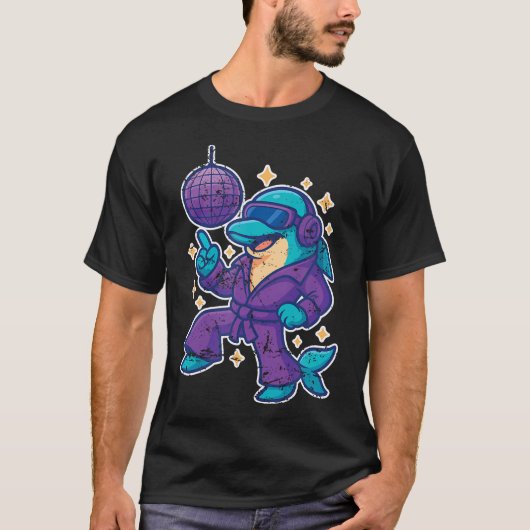 Disco Dolfijn Dans T-shirt (Voorkant)